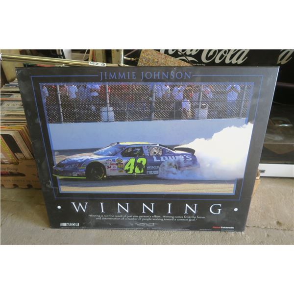 Jimmie Johnson Nascar Print on 3/8  MDF - 28 x22 