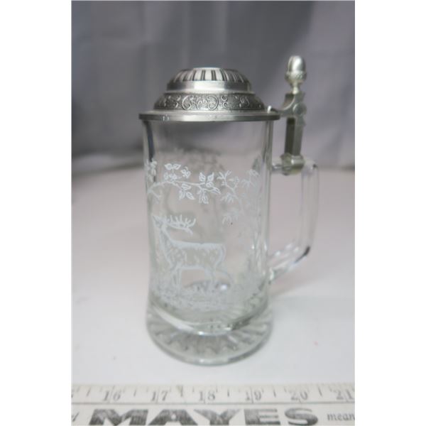 Clear Beer Stein with Lid