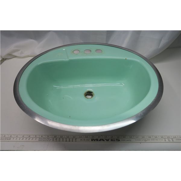 Vintage Green Metal Sink