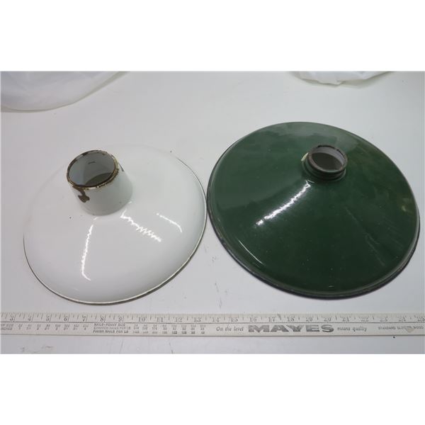 2 Enamel Shop Light Covers