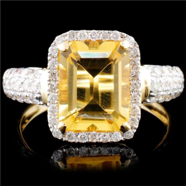 14K Gold 8.57ct Opal & 1.32ctw Diamond Ring