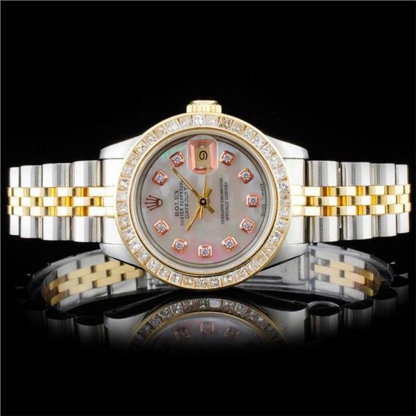 Rolex YG/SS DateJust 2.00ct Diamond Ladies Wristwa