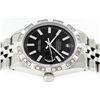 Image 9 : Rolex Mens Stainless Steel 36MM Black Index Pyramid Diamond Datejust Wristwatch