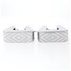 Image 3 : New Italian 14K White Gold Dual Finished Marquise Pattern Huggie Snap Earrings
