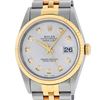 Image 2 : Rolex Mens Stainless Steel and Yellow Gold Silver Diamond 36mm Datejust Jubilee