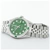Image 5 : Rolex Mens Stainless Steel Diamond Lugs Green Diamond & Emerald Datejust Wristwa