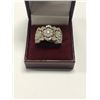Image 1 : $9,000 Lady's stamped 14K, custom made, white gold, wide style, diamond floral band with open cut-ou