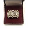 Image 3 : $9,000 Lady's stamped 14K, custom made, white gold, wide style, diamond floral band with open cut-ou