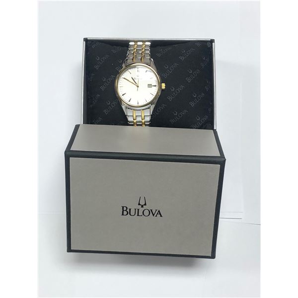 Bulova Men's Wrist watch, Brand New in Box (Silver/Gold Strap)