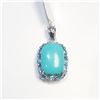 Image 1 : $100 Silver Turquoise & Blue Topaz Pendant
