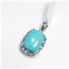 Image 2 : $100 Silver Turquoise & Blue Topaz Pendant