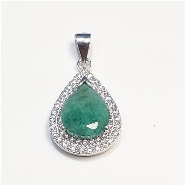 $120 Silver Emerald Pendant