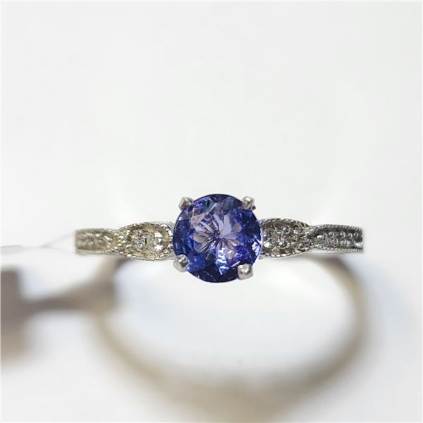 $1830 14K Tanzanite(0.55ct) Diamond(0.1ct) Ring