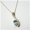 Image 2 : $2500 10K Blue Topaz(0.5ct) Diamond(0.2ct) Necklace