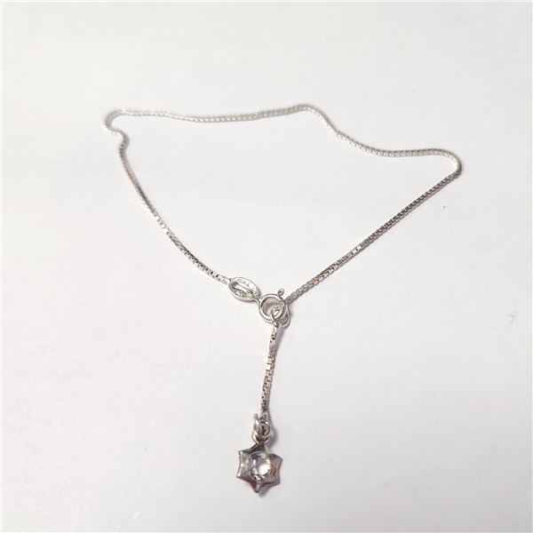 Silver Cz 10" Anklet