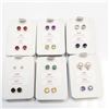 Image 1 : $2400 14K Set Of 12 Month With Genuine Gemstone Including Diamonds Earrings