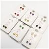 Image 3 : $2400 14K Set Of 12 Month With Genuine Gemstone Including Diamonds Earrings
