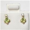 Image 1 : $400 10K  Peridot(0.4ct) Diamond(0.06ct) Earrings