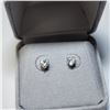 Image 3 : $240 14K  Heart Shape Cz Screw Back With Butterfly Silicon Backs Earrings