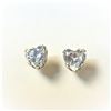 Image 1 : $240 14K  Heart Shape Cz Screw Back With Butterfly Silicon Backs Earrings