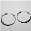 Image 1 : $160 Silver Medium Size Hoop  Earrings