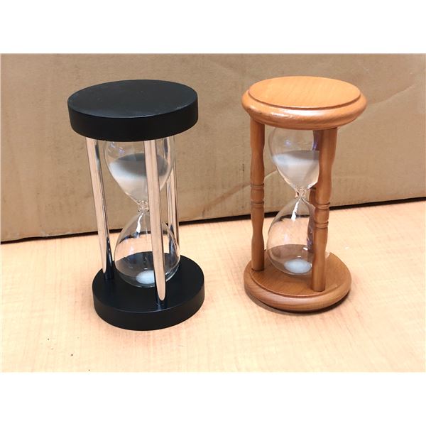 Three boxes full of new antique reproduction sand timers ( approx 50 pieces)