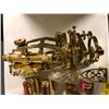 Image 2 : Group of assorted  antique reproduction items includes: brass theodolites/ miniature brass irons