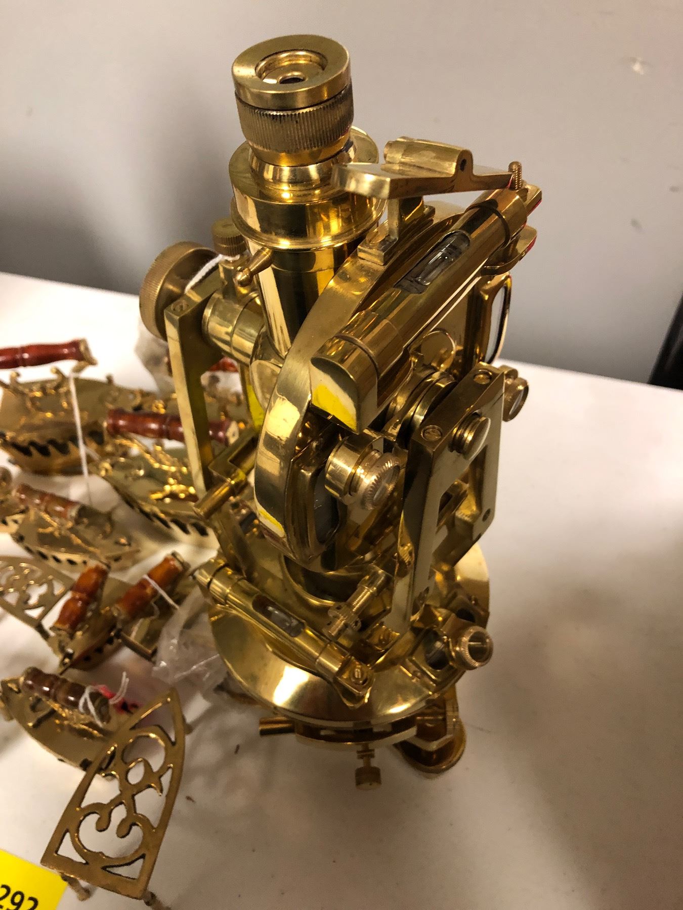 Group of assorted antique reproduction items includes: brass ...