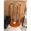 Image 3 : Group of assorted new antique reproduction items include : sandtimers/storm glasses/ wall clock/baro