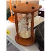 Image 4 : Group of assorted new antique reproduction items include : sandtimers/storm glasses/ wall clock/baro