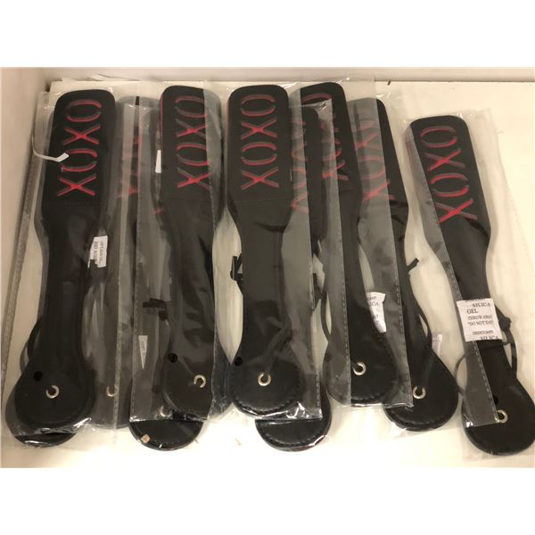 Group of approx. 10 new double leather paddles