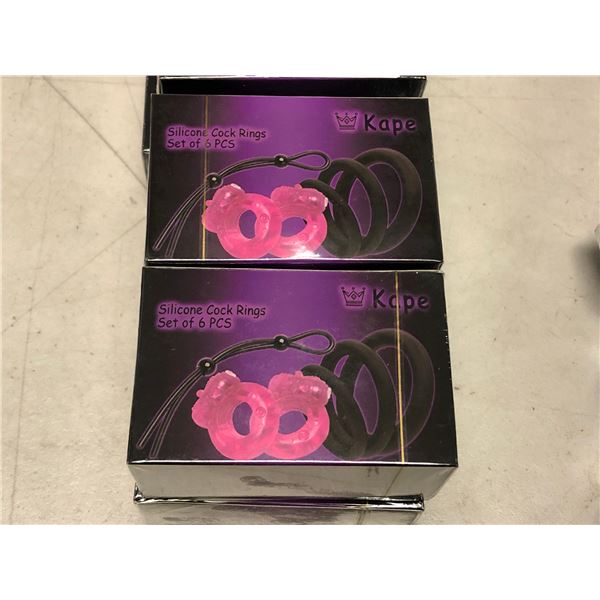 Approx. 20 packs of new silicone cock rings (set of 6 pcs in each pack)