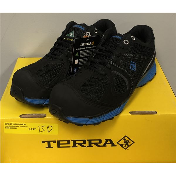 Pair of new Terra Pacer blue lightweight steel toe shoes - size US 8 (new in box)