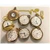 Image 1 : Group of assorted vintage brass & glass pocket watches