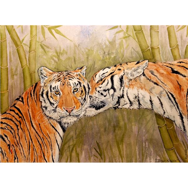 Tiger Kisses - Linda Kukuk Painting