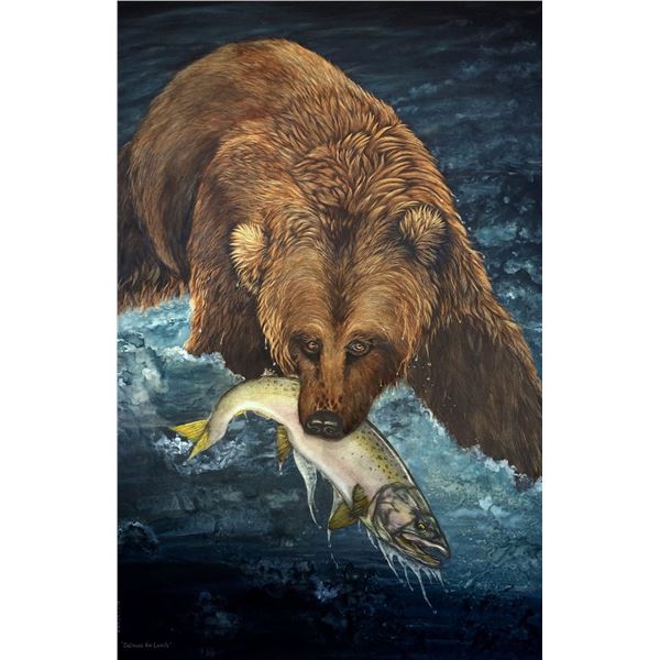 Salmon for Lunch - Linda Kukuk Painting