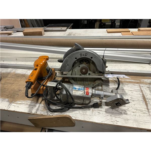 BLACK & DECKER 9-1/4" ELECTRIC CIRCULAR SAW AND BLACK & DECKER DUAL ACTION ELECTRIC SANDER