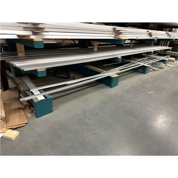 2 SHELVES OF ASSORTED ALUMINUM CHANNEL AND ALUMINUM MINI TRIM