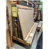 Image 3 : MOBILE WOOD A-FRAME PRODUCT STORAGE CART AND REMAINING CONTENTS