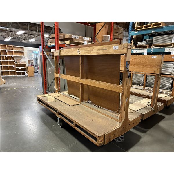 MOBILE WOOD A-FRAME PRODUCT STORAGE CART