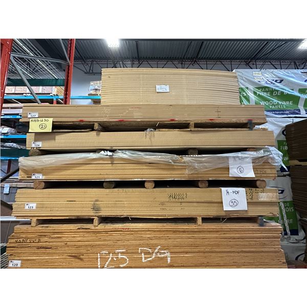 LIFT OF APPROXIMATELY 16 PCS OF 4' X 8' X 1/2  MDF BOARD