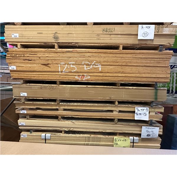 LIFT OF APPROXIMATELY 16 PCS OF 4' X 8' X 1/2" MDF BOARD