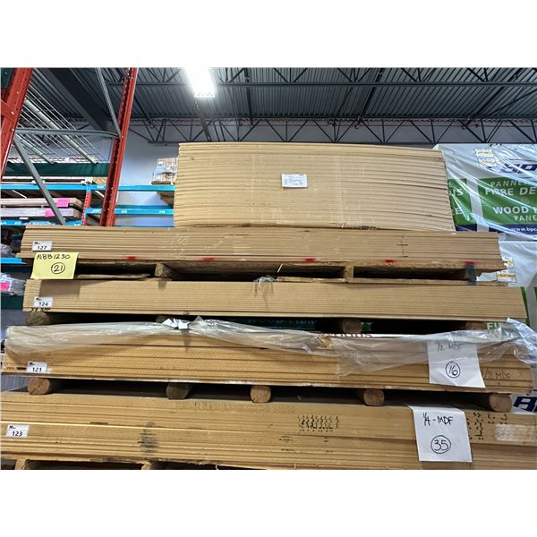 LIFT OF APPROXIMATELY 15 PCS OF 4' X 8' X 1/8  MDF BOARD