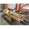 Image 2 : MOBILE 2 TIER WOOD PRODUCT CART AND CONTENTS OF ASSORTED ALUMINUM FINISHING