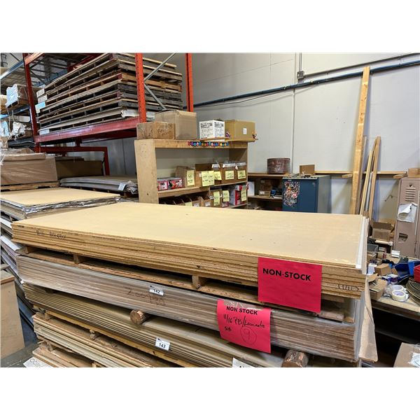 2 LIFTS OF APPROXIMATELY 18 PCS OF 4' X 8' ASSORTED LAMINATE