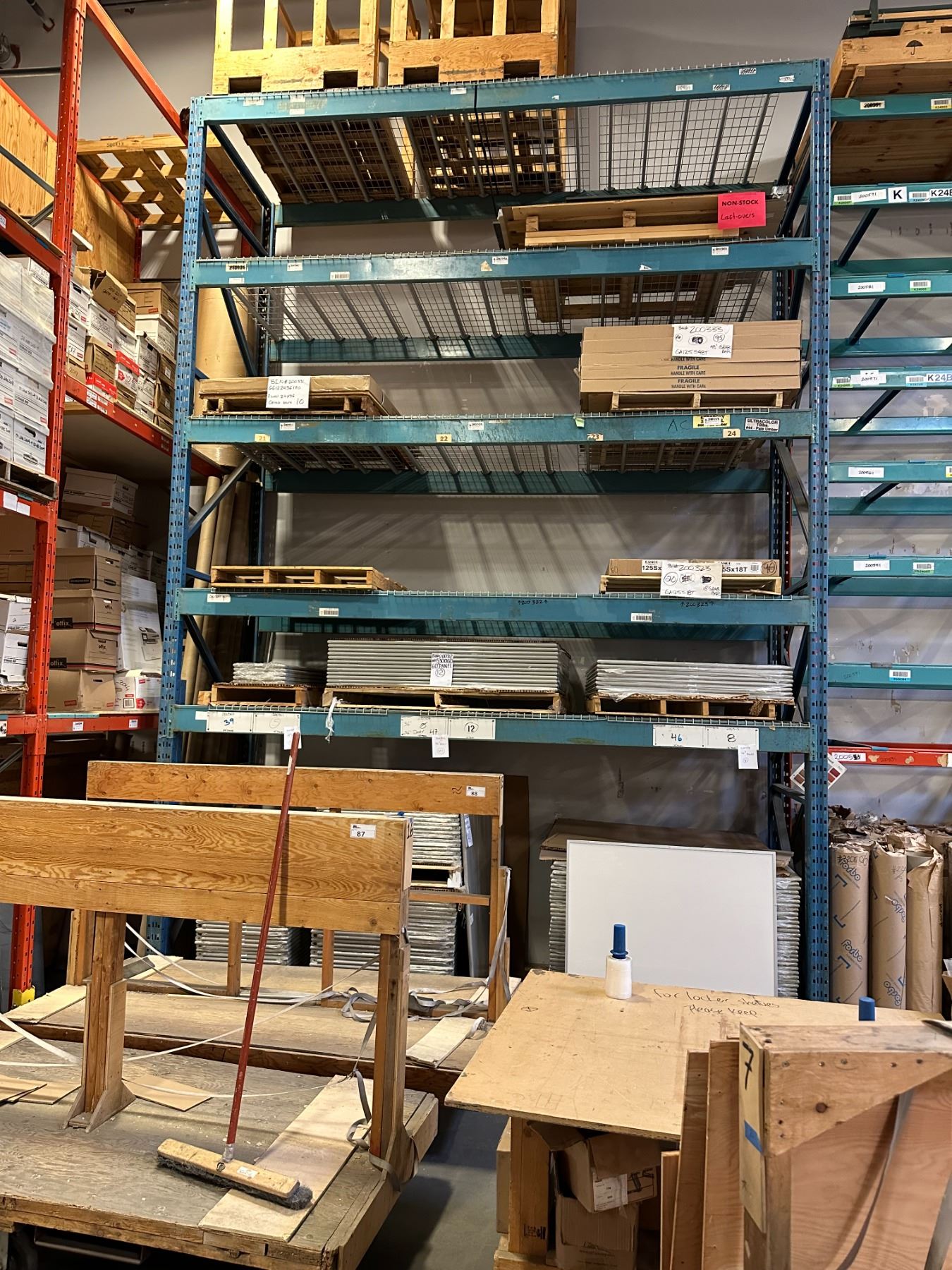 1 BAY OF REINFORCED INDUSTRIAL PALLET RACKING INCLUDING 2 - 20' X 54 ...