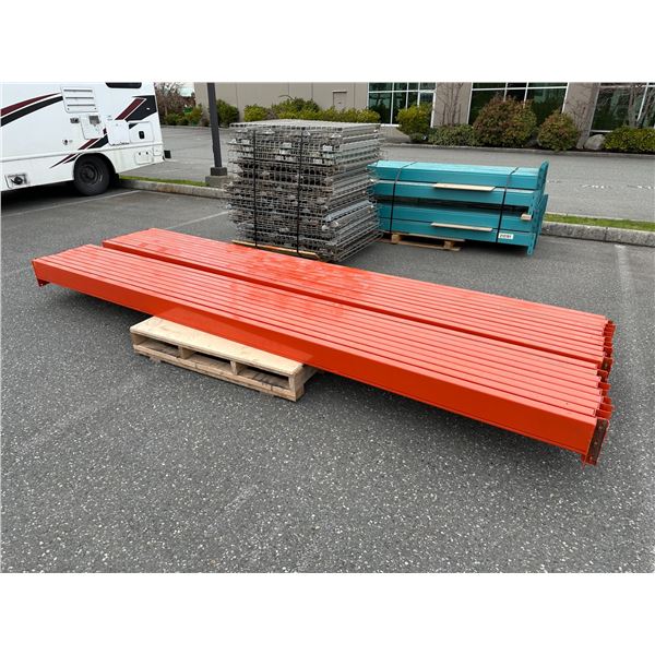 LOT OF 9 INDUSTRIAL PALLET RACKING 13' CROSS BEAMS