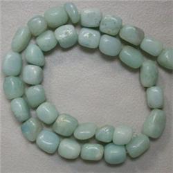 10x8-7x6 MM TUMBLE AQUAMARINE STRAND - 16 INCHES