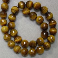 10 MM FACETED TIGER EYE STRAND - 16 INCHES