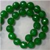 Image 1 : 12 MM FACETED GREEN AGATE STRAND - 16 INCHES